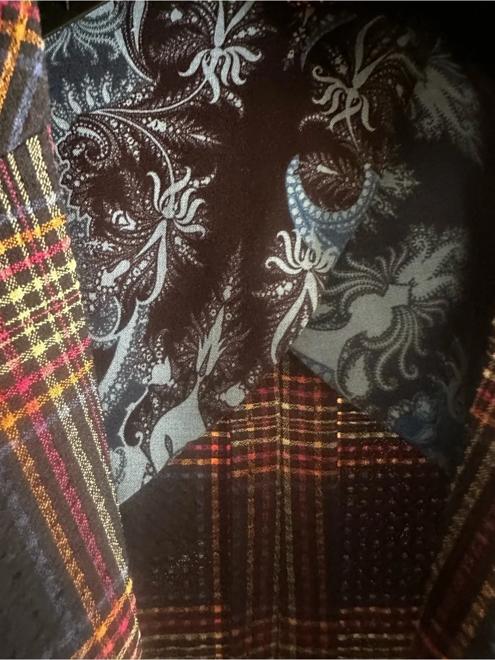 Etro Navy Plaid Sport Coat with Red and White Windowpane